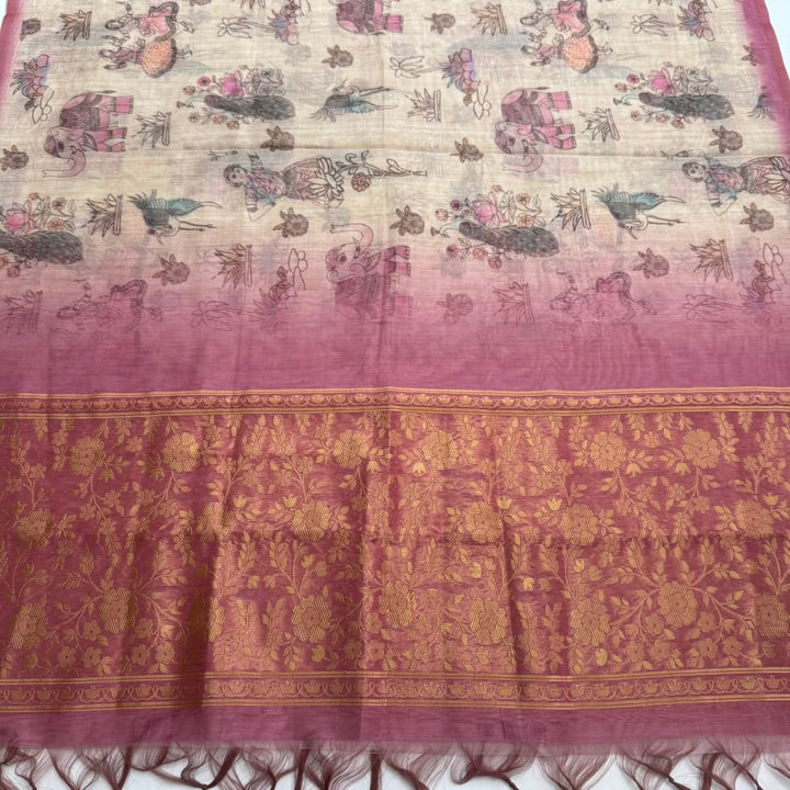 Premium Chanderi Unstitched Suit Set-NY6254-A