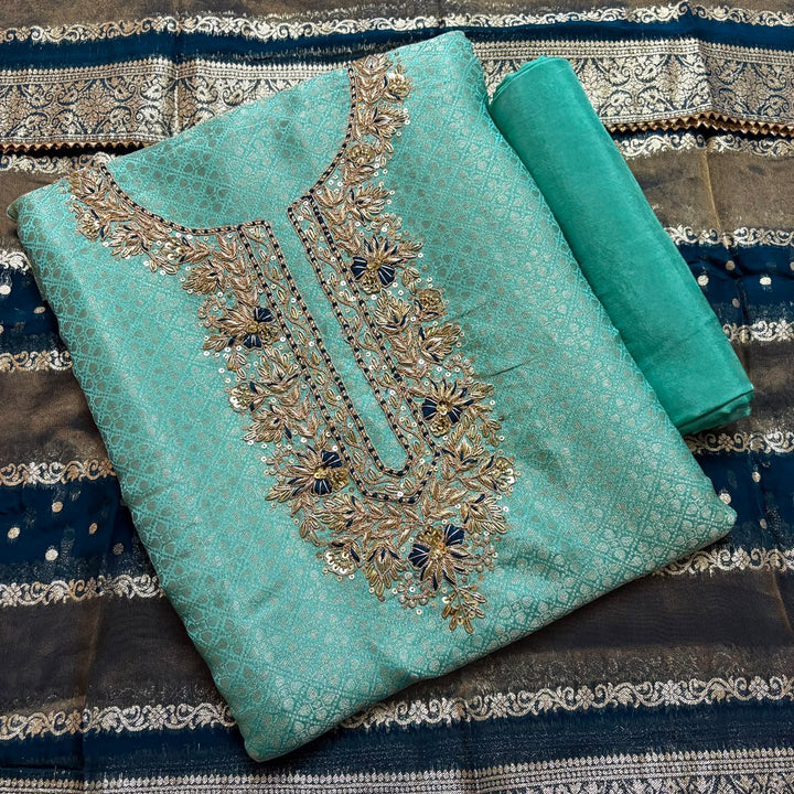 Luxury Tissue Dabka Work Unstitched Suit Set - RC2473-02