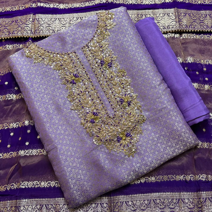 Luxury Tissue Dabka Work Unstitched Suit Set - RC2473-01