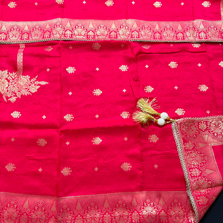Premium Dola Silk Self Print Unstitched Suit with Madhubani Work - RC1009-3