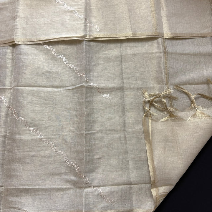 Luxury Tissue Dabka Work Unstitched Suit Set -R19695-A1