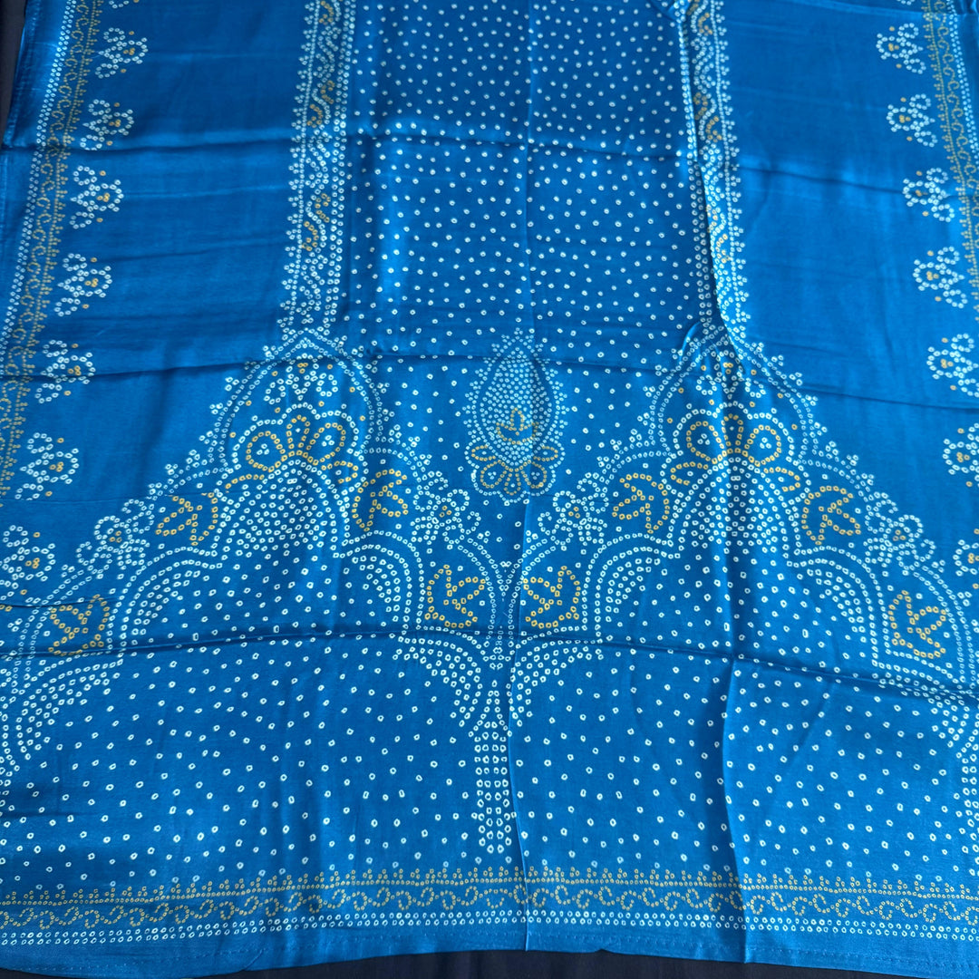 Premium Modal Silk Bandhani Print Zari Work Designer Unstitched Suit Set - NY3101-B