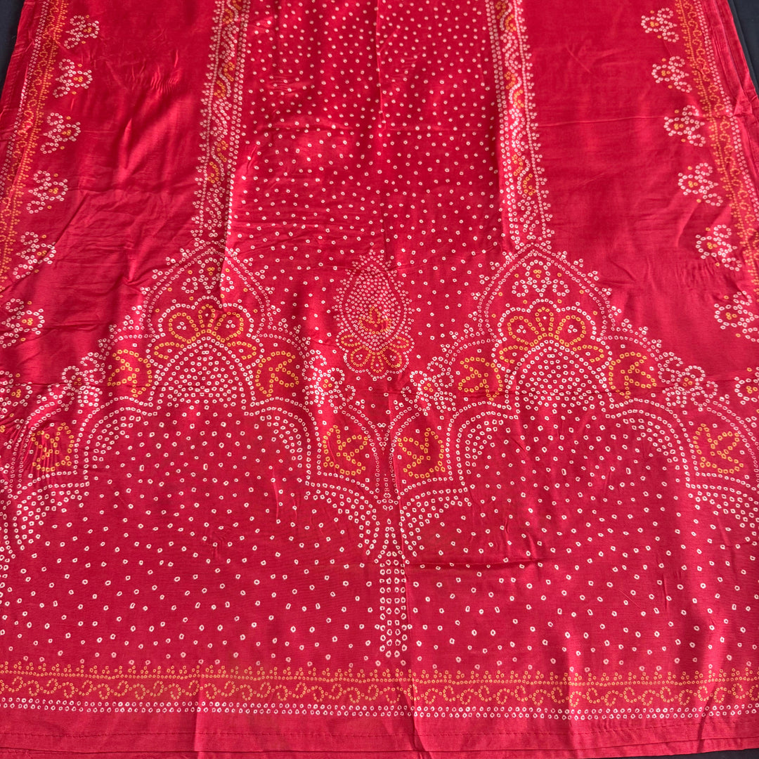 Premium Modal Silk Bandhani Print Zari Work Designer Unstitched Suit Set - NY3101-A