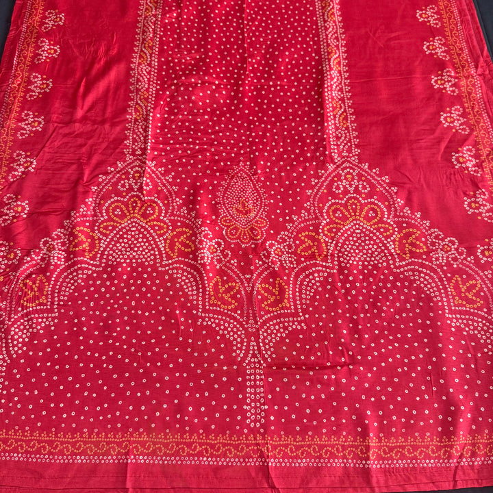 Premium Modal Silk Bandhani Print Zari Work Designer Unstitched Suit Set - NY3101-A
