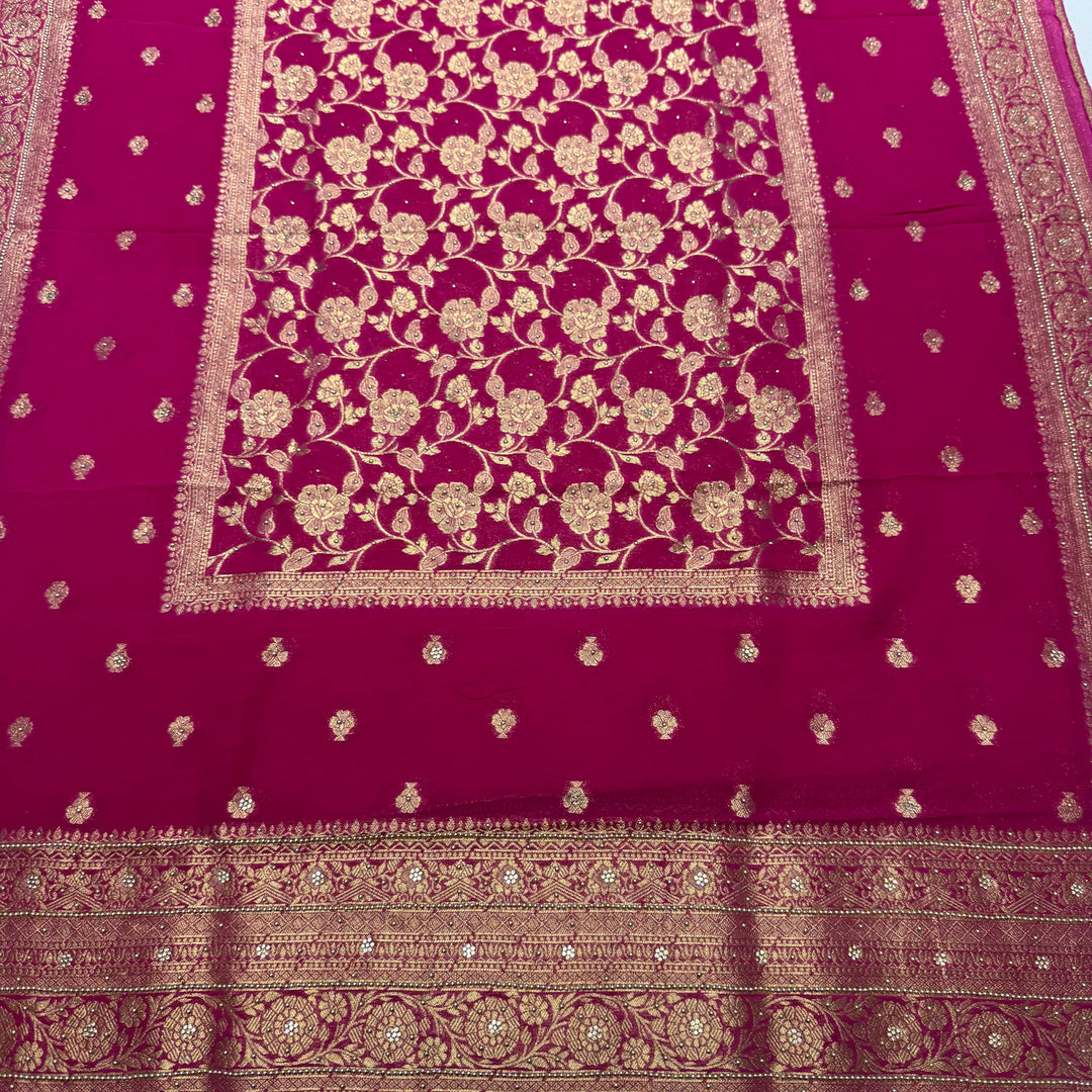 Royal Khaddi Georgette Zari Booti Unstitched Suit Set with Elegant Zari Booti - SL1605-1