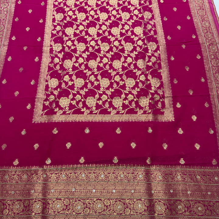 Royal Khaddi Georgette Zari Booti Unstitched Suit Set with Elegant Zari Booti - SL1605-1