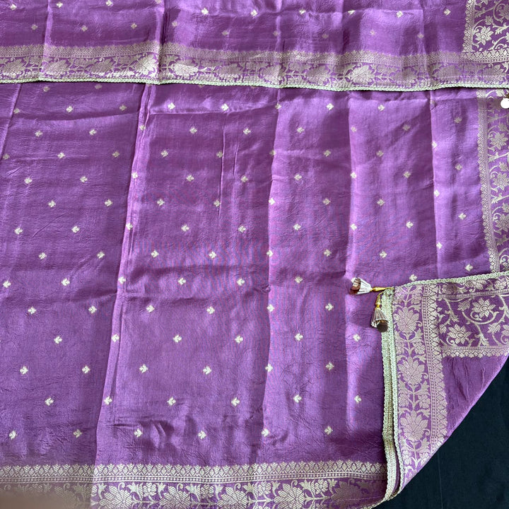 Premium Dola Silk Unstitched Suit Set With Intricate Dabka and Sequin Work - PT9285-3