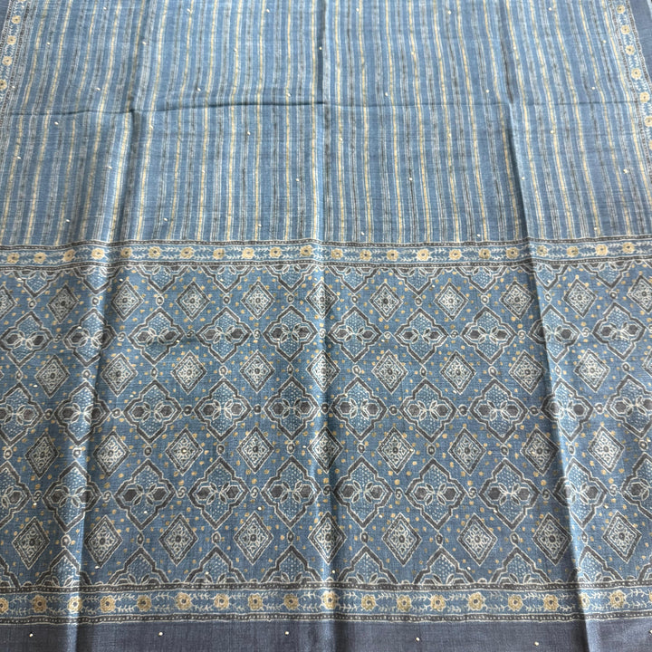 Tigi Silk Zardozi Pearl & Mirror Work Unstitched Suit - NS0865 - A