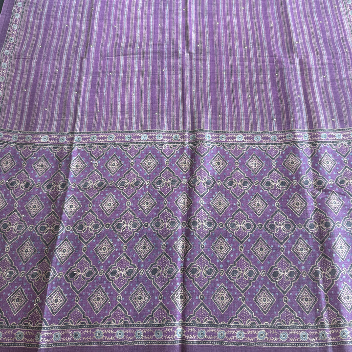 Tigi Silk Zardozi Pearl & Mirror Work Unstitched Suit - NS0865 - C