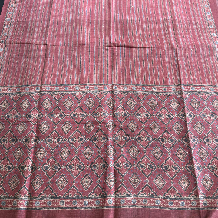 Tigi Silk Zardozi Pearl & Mirror Work Unstitched Suit - NS0865 - B
