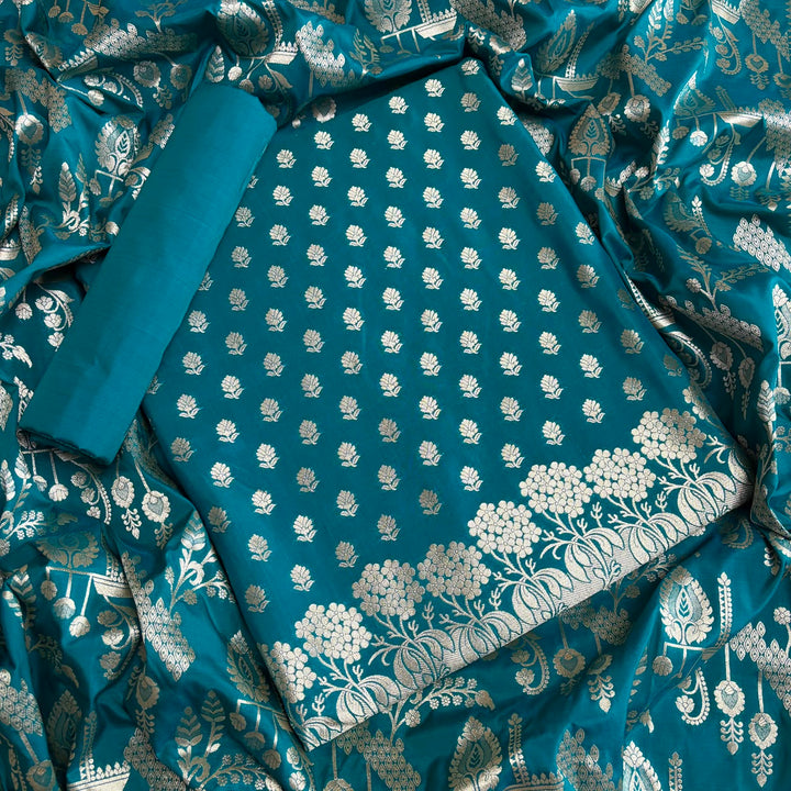 Banarasi Silk Unstitched Suit Set-LF1701-A1