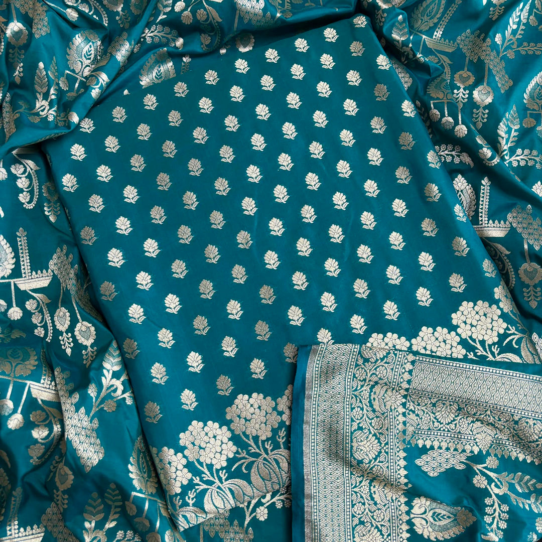 Banarasi Silk Unstitched Suit Set-LF1701-A1
