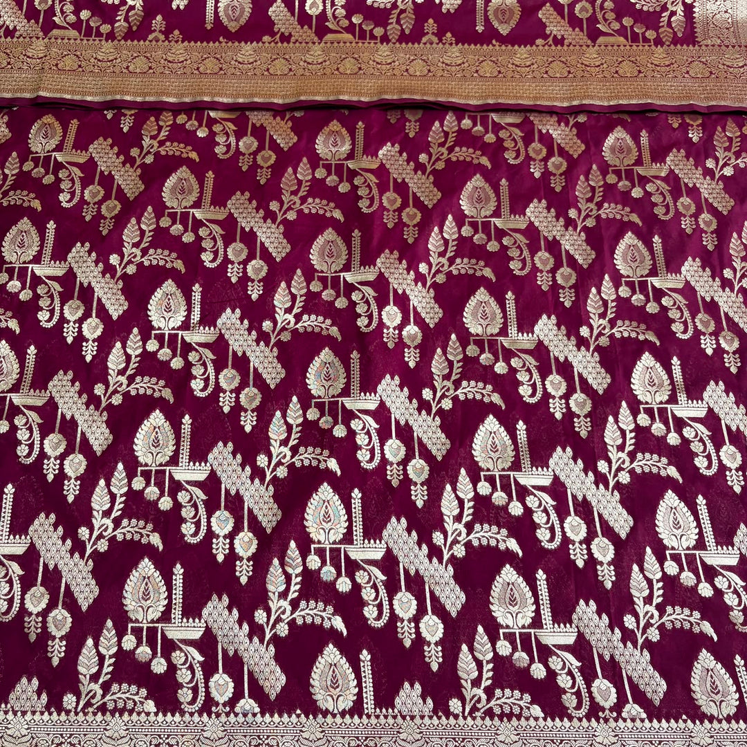 Banarasi Silk Unstitched Suit Set-LF1701-A2