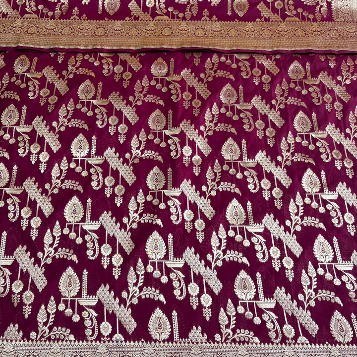 Banarasi Silk Unstitched Suit Set-LF1701-A2