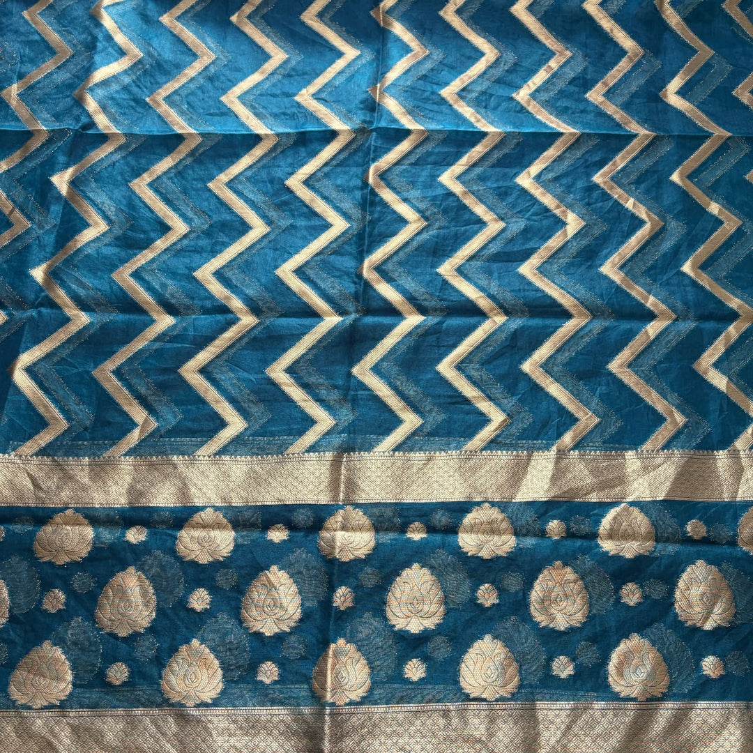 Premium Tanchui Silk Unstitched Suit Set with Luxurious Woven Detailing - ECE991 - 10