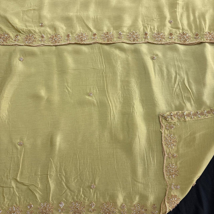 Premium Self Tissue Cutdana Handwork Unstitched Suit Set-MFP005-A
