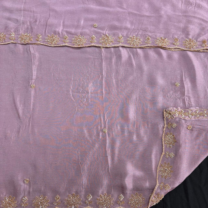 Premium Self Tissue Cutdana Handwork Unstitched Suit Set-MFP005-A2
