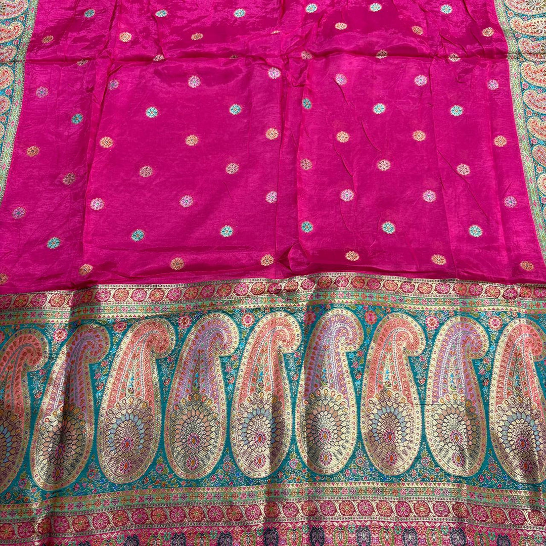Premium Dola Silk Banarasi Meena Zari Work Unstitched Suit Set-ECE1991-A2