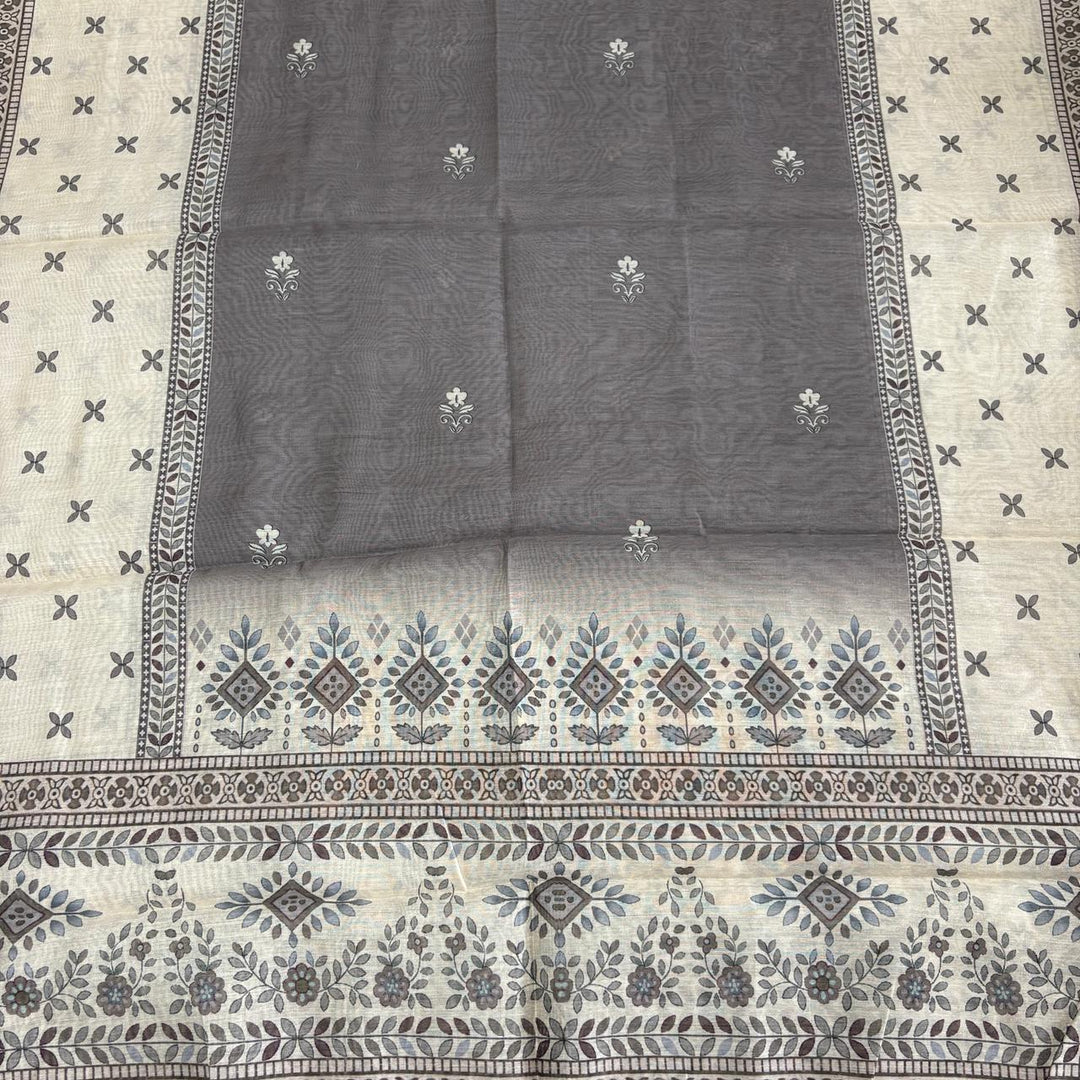 Premium Chanderi Mirror & Thread Work Unstitched Suit Set-N15471-A2