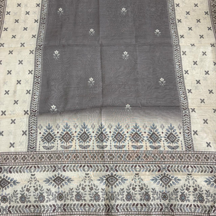 Premium Chanderi Mirror & Thread Work Unstitched Suit Set-N15471-A2
