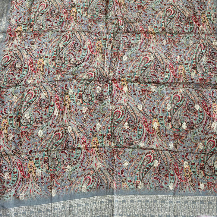 Premium Dola Silk Dabka Work Unstitched Suit Set-GF0J14-A