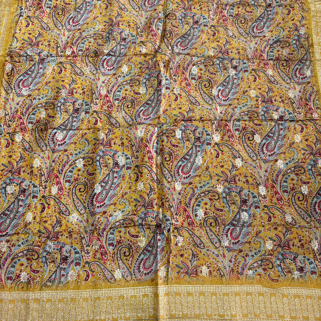 Premium Dola Silk Dabka Work Unstitched Suit Set-GF0J14-A1