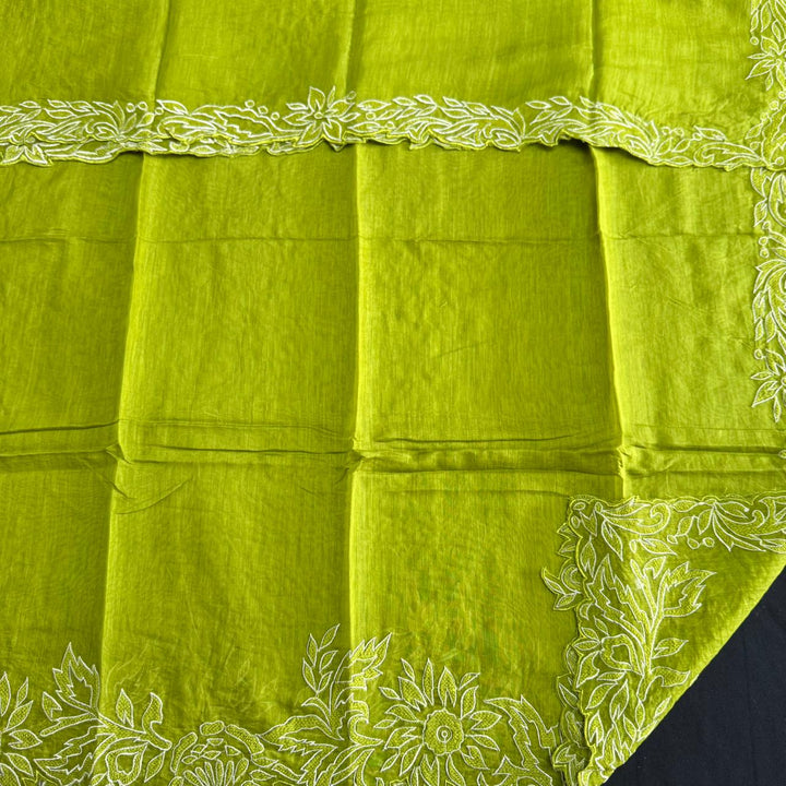 Pure Mul Chanderi Thread Work Unstitched Suit Set-GFML50-A