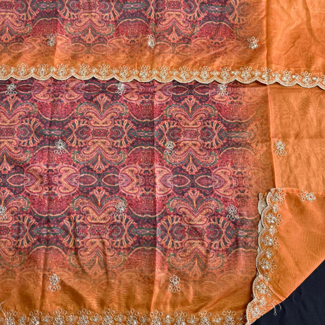 Premium Dola Silk Dabka Work Unstitched Suit Set-GFA266-A