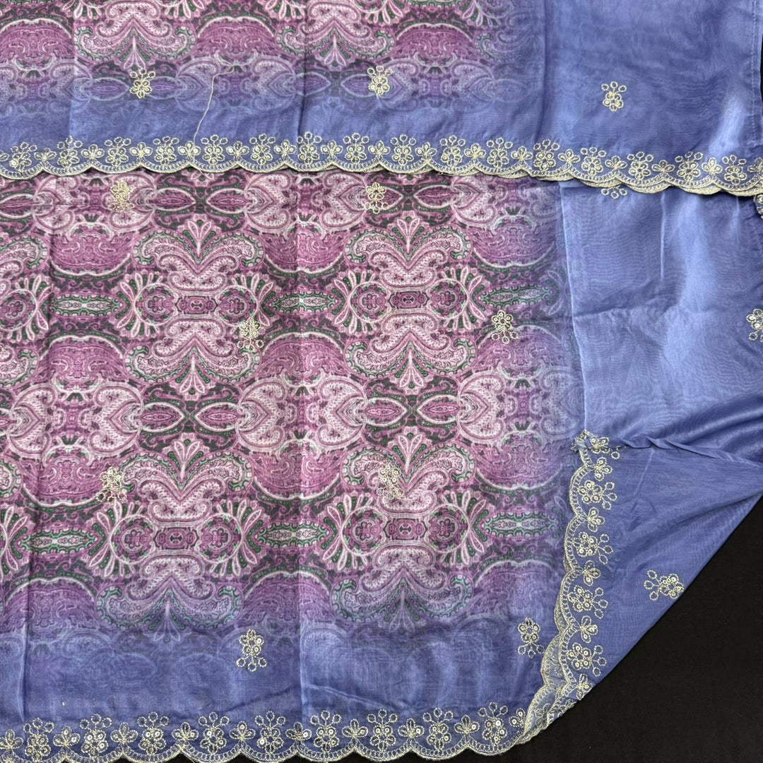 Premium Dola Silk Dabka Work Unstitched Suit Set-GFA266-B