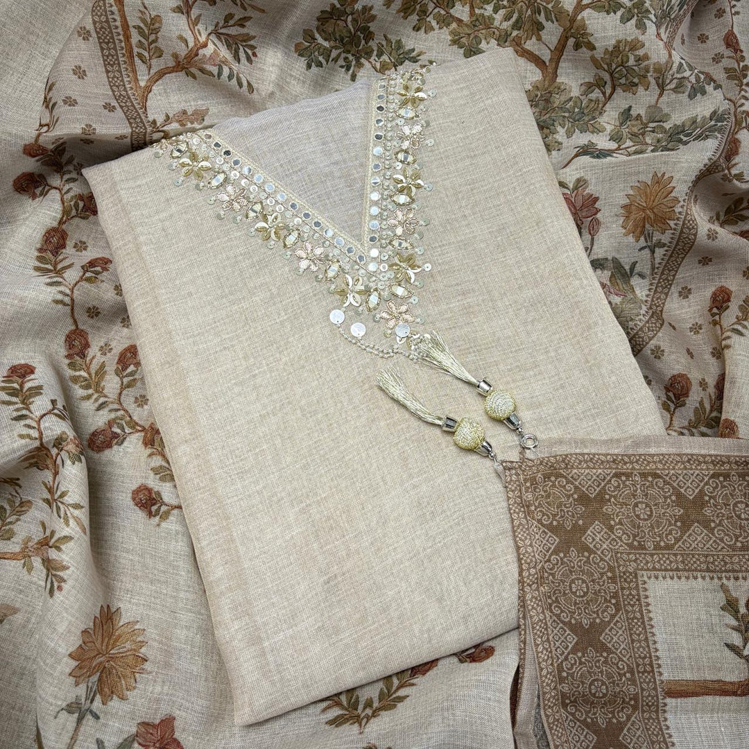 Premium Tissue Gota Patti Work Unstitched Suit Set-NO4035-1