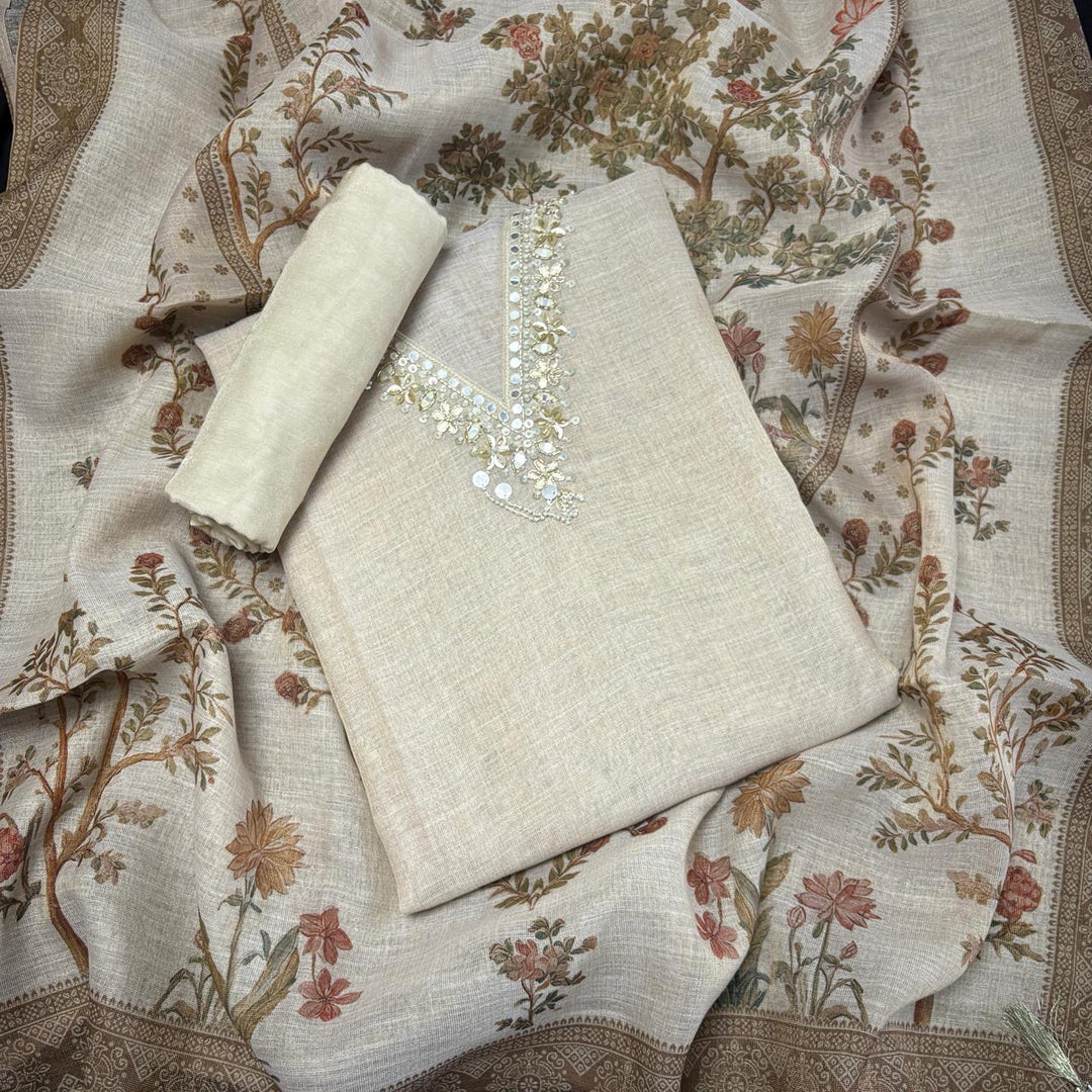 Premium Tissue Gota Patti Work Unstitched Suit Set-NO4035-1