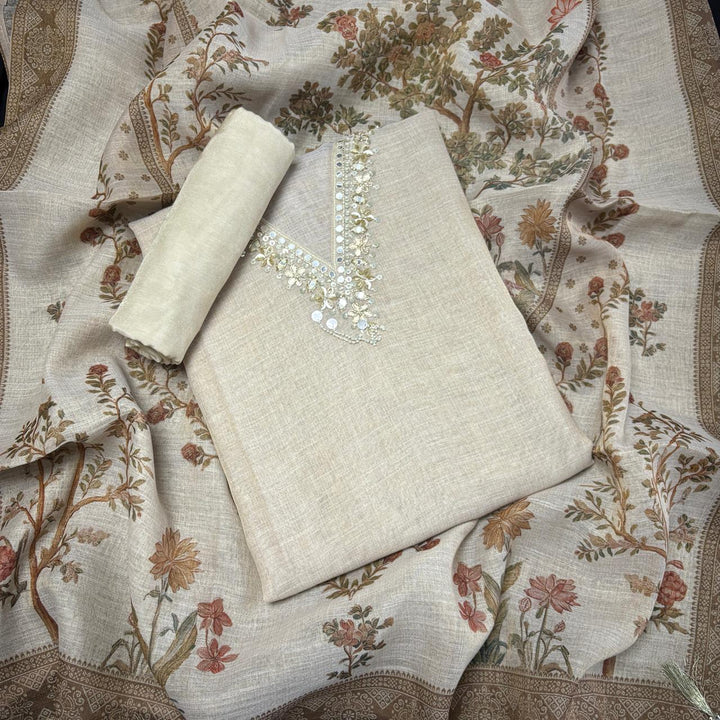 Premium Tissue Gota Patti Work Unstitched Suit Set-NO4035-1