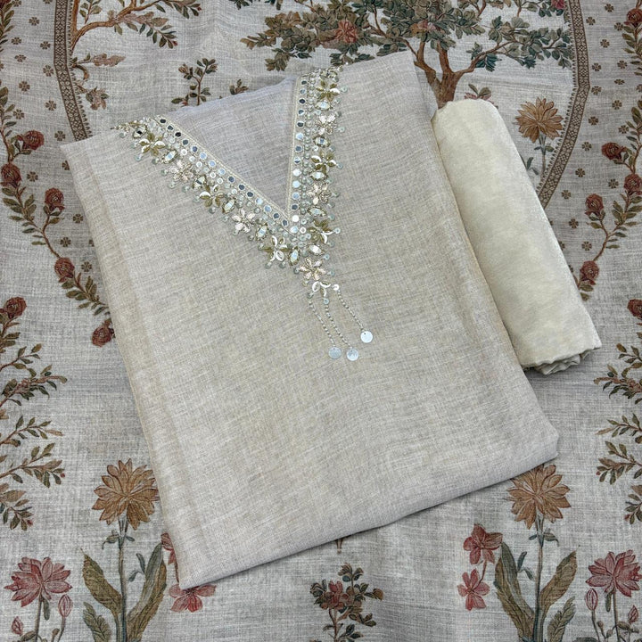 Premium Tissue Gota Patti Work Unstitched Suit Set-NO4035-1