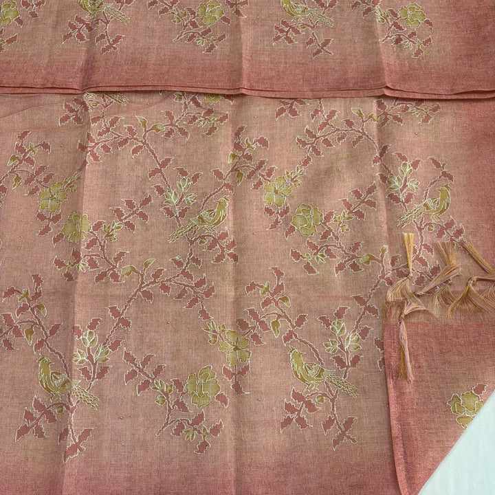 Jute Cotton Single Dori Work Unstitched Suit Set - KD2273-1