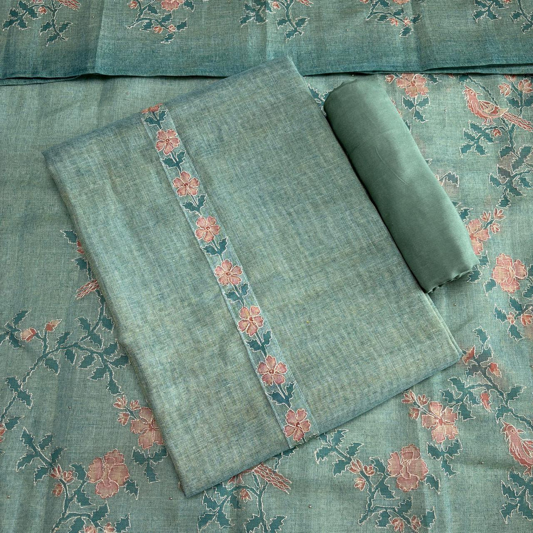 Jute Cotton Single Dori Work Unstitched Suit Set - KD2273-2