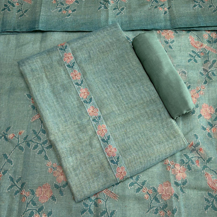 Jute Cotton Single Dori Work Unstitched Suit Set - KD2273-2