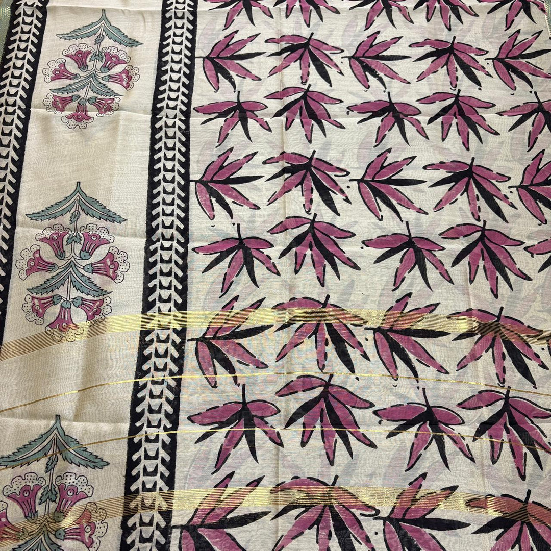 Elegant Chanderi Cotton Printed Unstitched Suit Set-N58001-C
