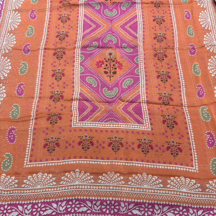 Elegant Printed Crepe Unstitched Suit Set - CRCH173-1