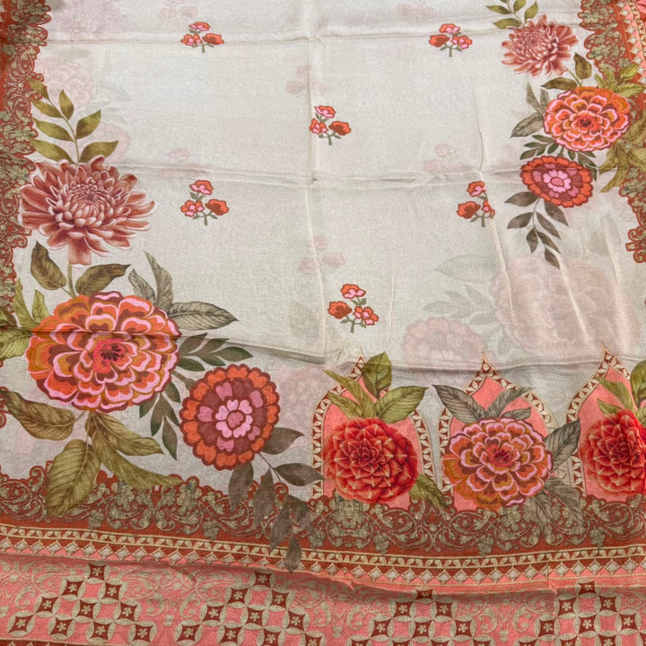 Elegant Printed Crepe Unstitched Suit Set - CRCH173 -2
