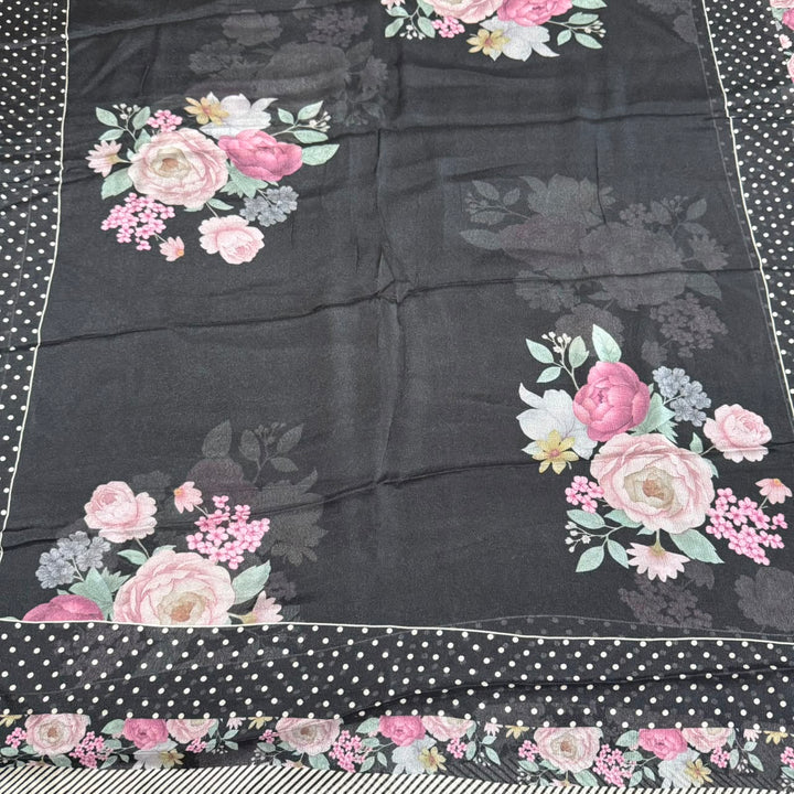 Elegant Printed Crepe Unstitched Suit Set - CRCH173 -10