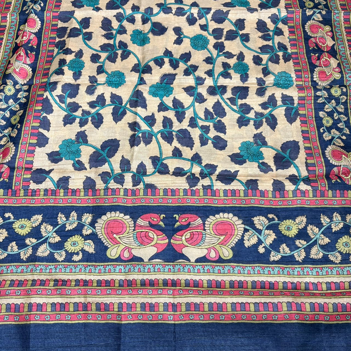 Elegant Tigi Silk Kantha Work Polka Dot Unstitched Suit Set - RE0393-D