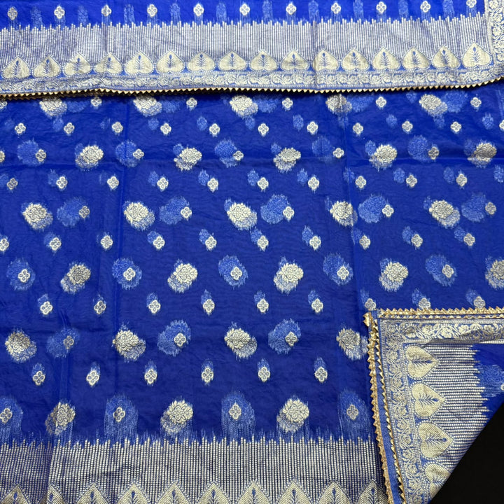 Elegant Banarsi Silk Unstitched Suit Set-RJS805-A