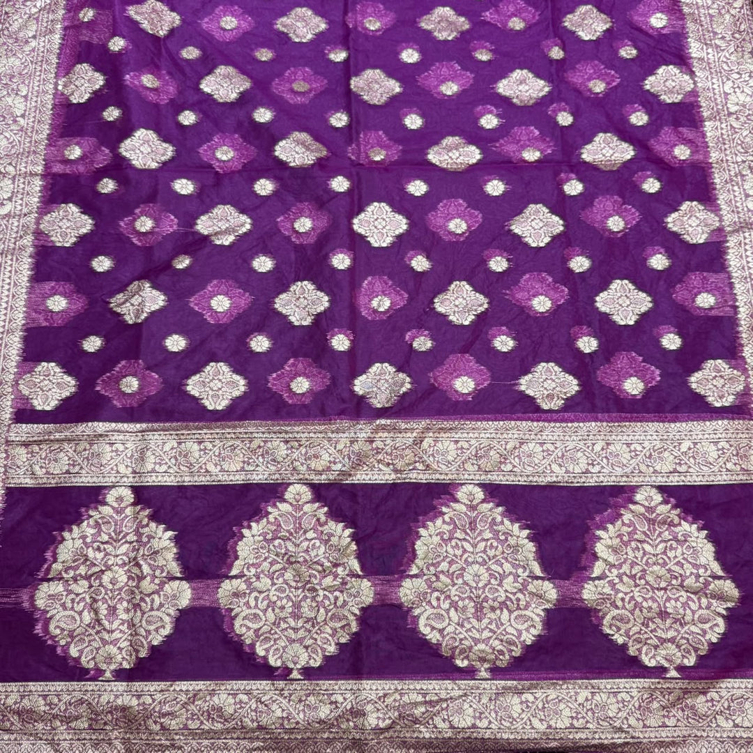 Elegant Banarsi Silk Unstitched Suit Set-RJS805-A1