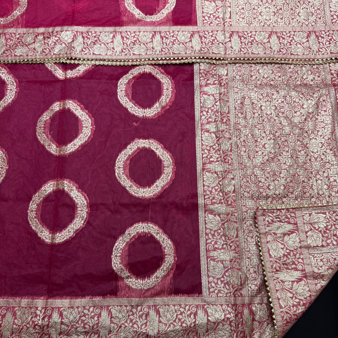 Elegant Banarsi Silk Unstitched Suit Set-RJS805-A2