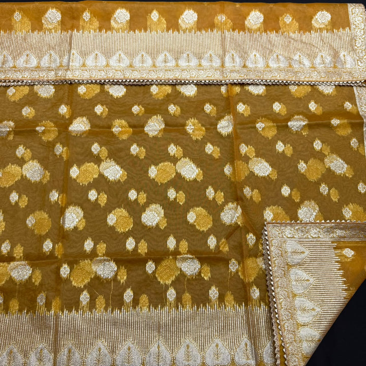 Elegant Banarsi Silk Unstitched Suit Set-RJS805-A3