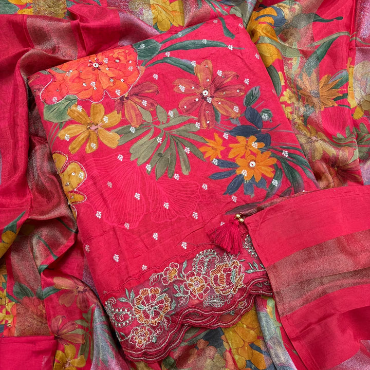 Premium Modal Silk Digital Print Unstitched Suit set SF4503 -4