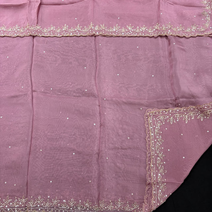 Premium Tissue Silk Dabka Pearl Sequins Unstitched Suit Set KD2311B - A
