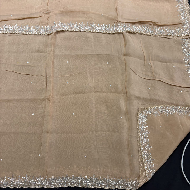 Premium Tissue Silk Dabka Pearl Sequins Unstitched Suit Set KD2311B - C