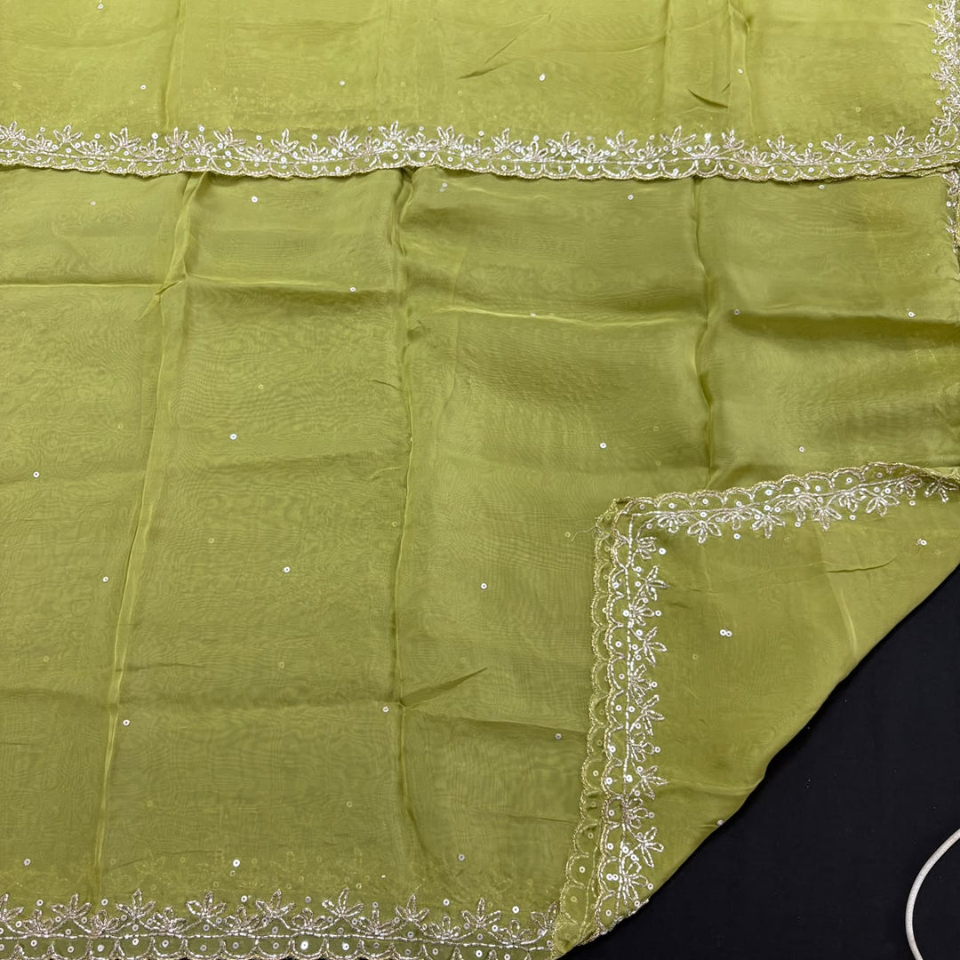Premium Tissue Silk Dabka Pearl Sequins Unstitched Suit Set KD2311B -D