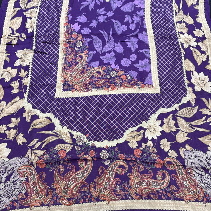 Printed Muslin Aari & Pearl Work Unstitched Suit Set SF4502 - 2